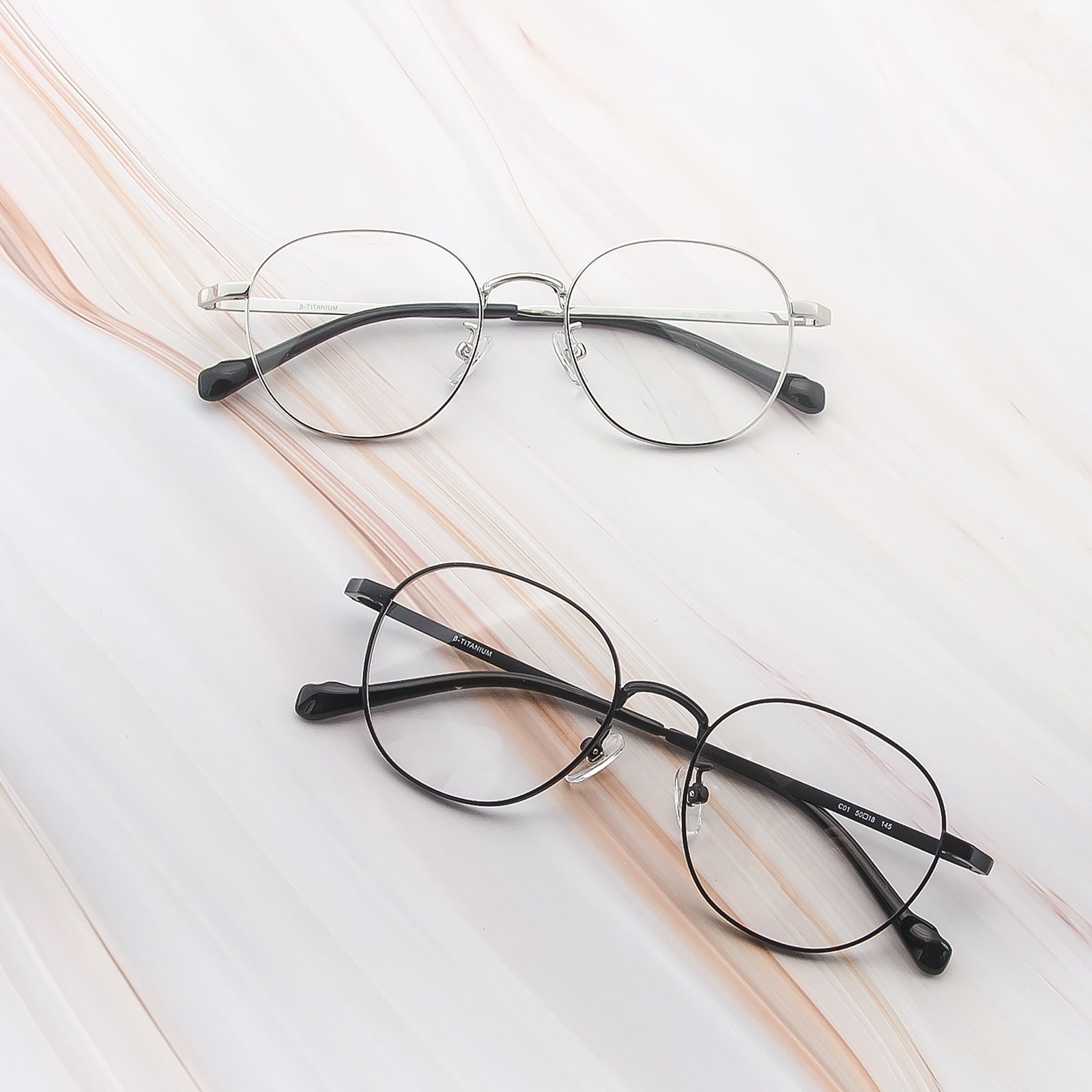 Amanda round titanium Asian fit glasses – NextPair